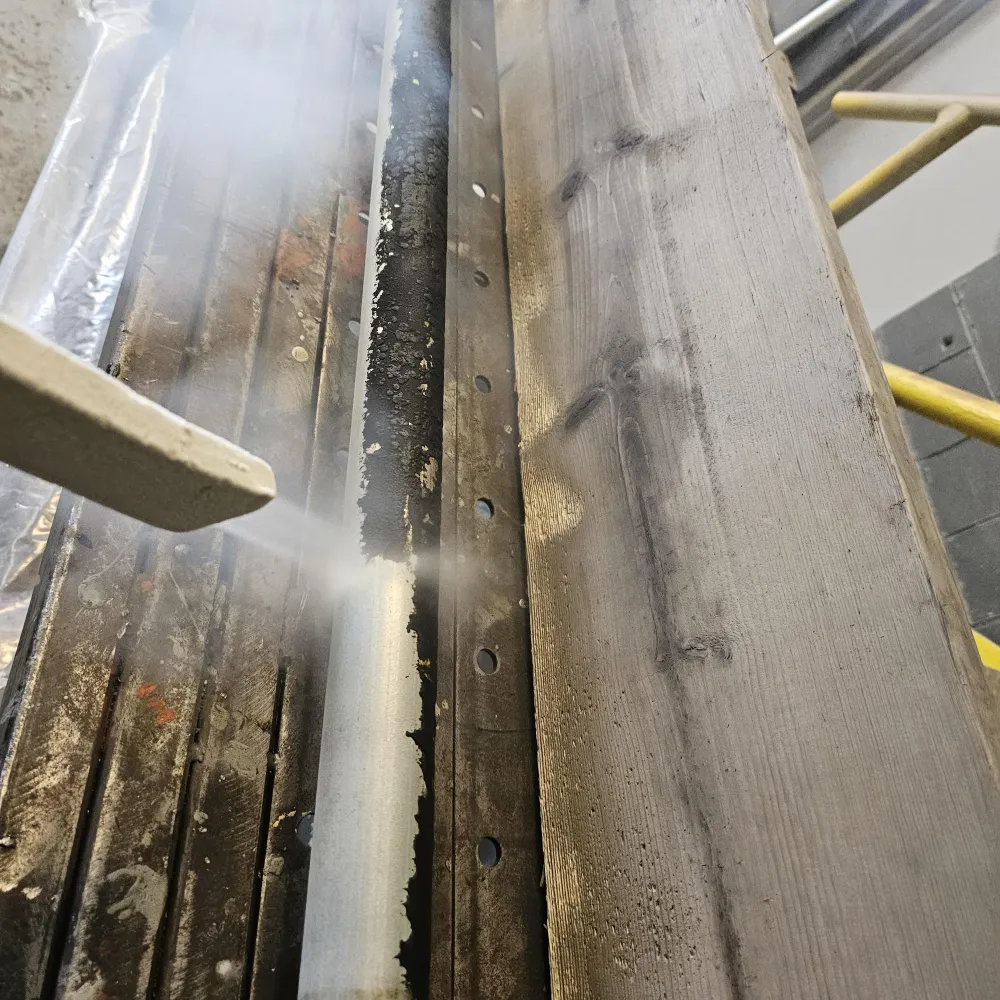 Dry ice blasting closeup